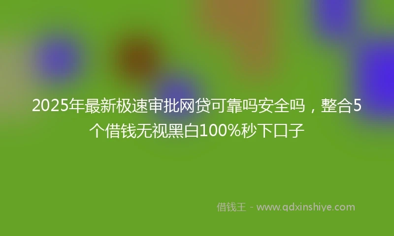 2025年最新极速审批网贷可靠吗安全吗，整合5个借钱无视黑白100%秒下口子