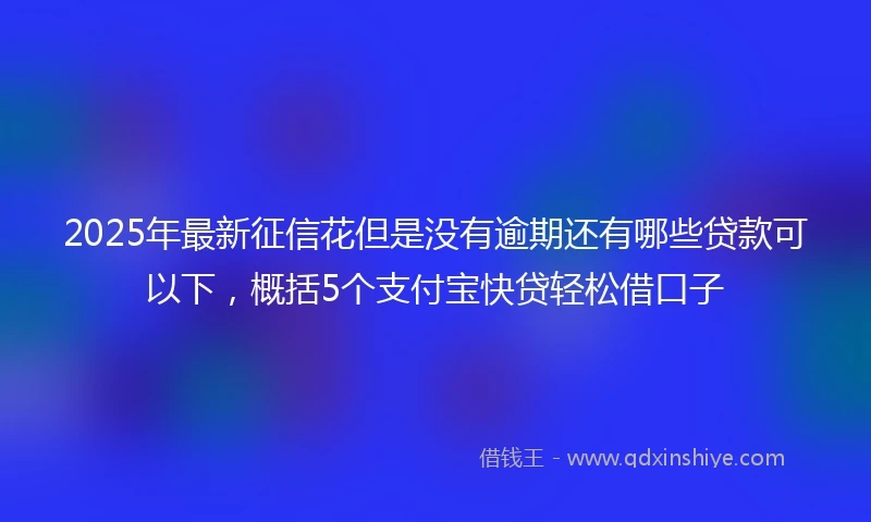 2025年最新征信花但是没有逾期还有哪些贷款可以下，概括5个支付宝快贷轻松借口子