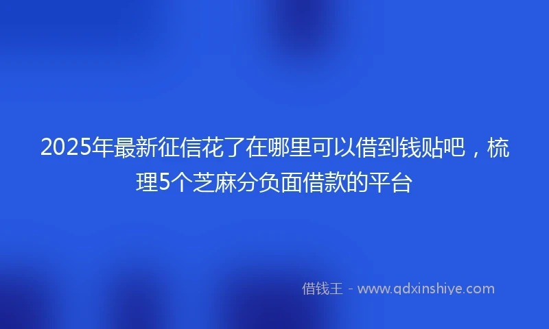 2025年最新征信花了在哪里可以借到钱贴吧，梳理5个芝麻分负面借款的平台