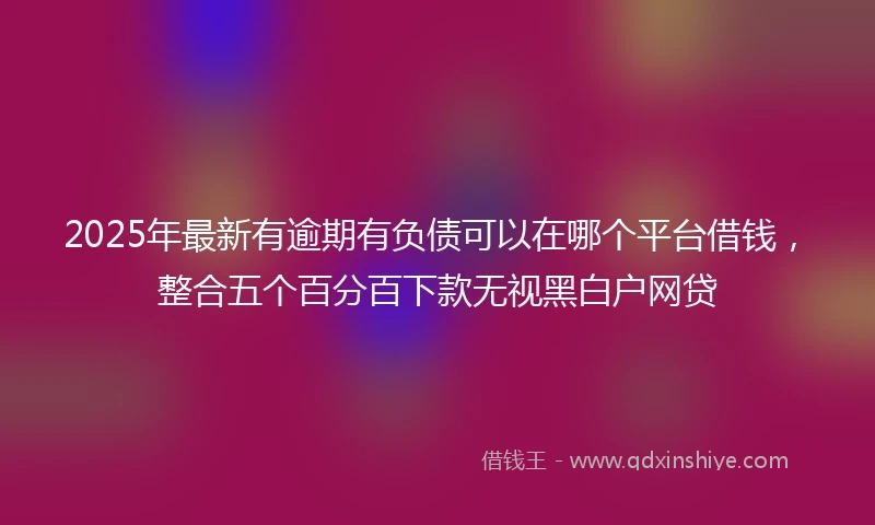 2025年最新有逾期有负债可以在哪个平台借钱，整合五个百分百下款无视黑白户网贷