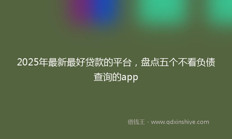 2025年最新最好贷款的平台，盘点五个不看负债查询的app