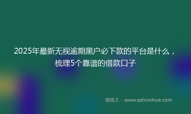 2025年最新无视逾期黑户必下款的平台是什么，梳理5个靠谱的借款口子