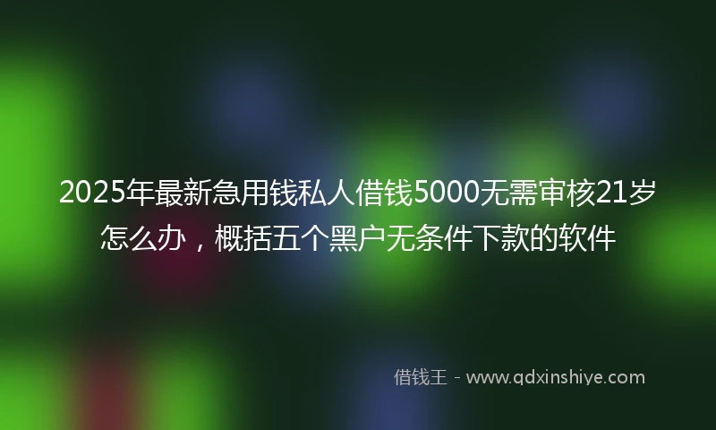 2025年最新急用钱私人借钱5000无需审核21岁怎么办，概括五个黑户无条件下款的软件