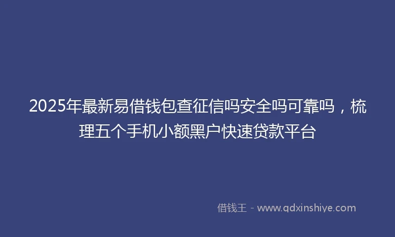 2025年最新易借钱包查征信吗安全吗可靠吗，梳理五个手机小额黑户快速贷款平台