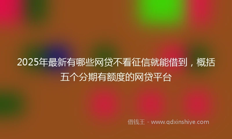 2025年最新有哪些网贷不看征信就能借到，概括五个分期有额度的网贷平台