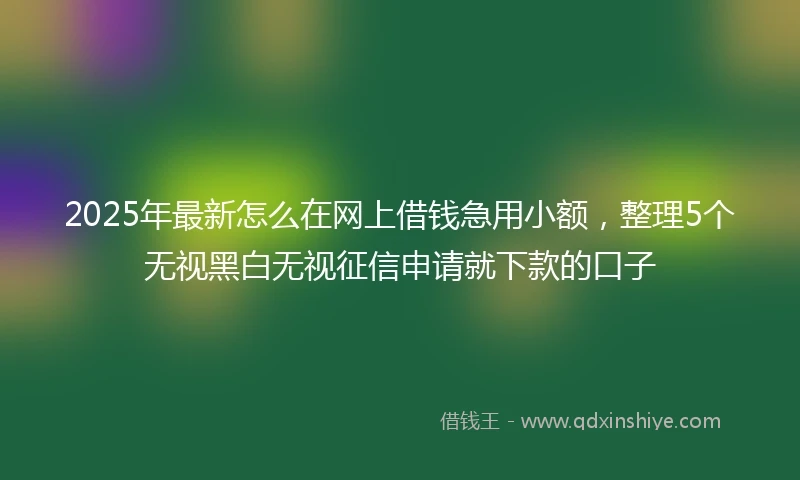 2025年最新怎么在网上借钱急用小额，整理5个无视黑白无视征信申请就下款的口子