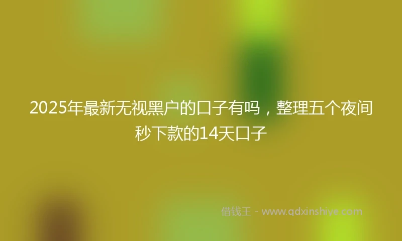 2025年最新无视黑户的口子有吗，整理五个夜间秒下款的14天口子