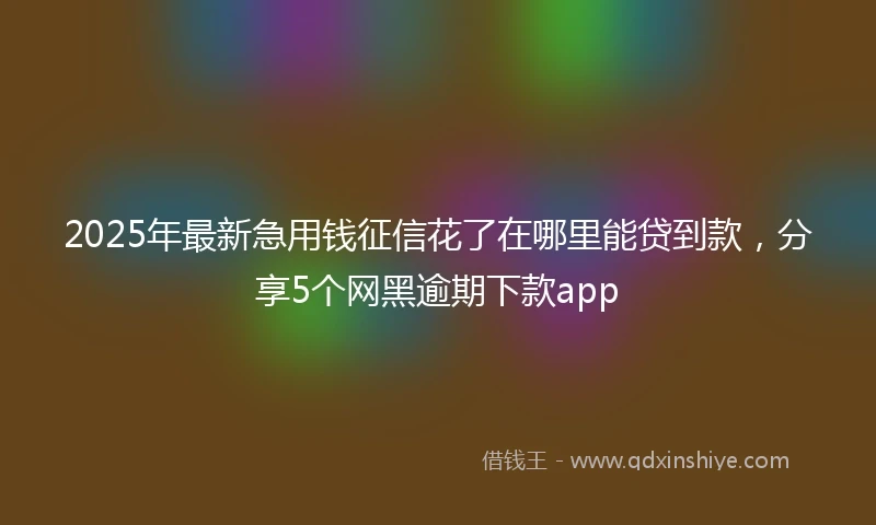 2025年最新急用钱征信花了在哪里能贷到款，分享5个网黑逾期下款app