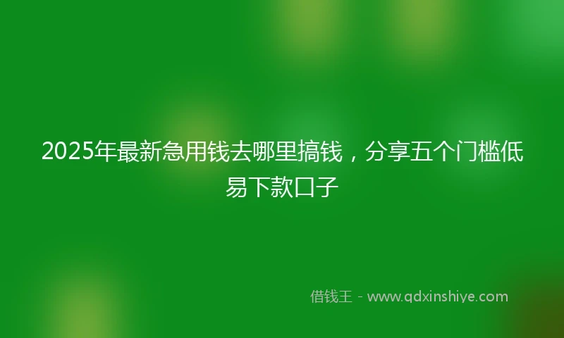 2025年最新急用钱去哪里搞钱，分享五个门槛低易下款口子