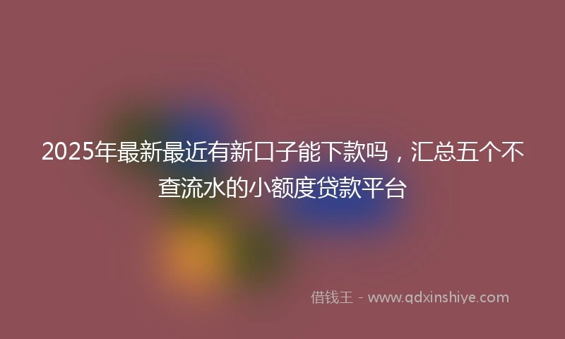 2025年最新最近有新口子能下款吗，汇总五个不查流水的小额度贷款平台