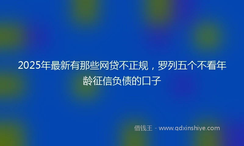2025年最新有那些网贷不正规，罗列五个不看年龄征信负债的口子