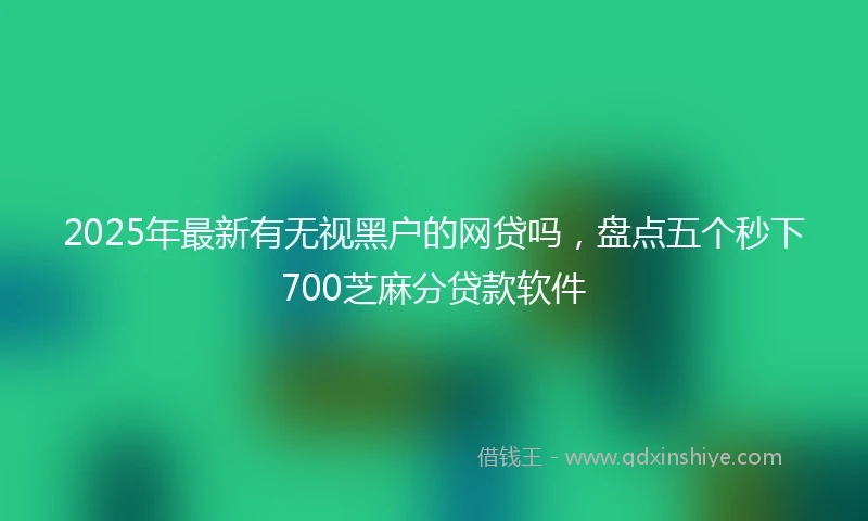 2025年最新有无视黑户的网贷吗，盘点五个秒下700芝麻分贷款软件