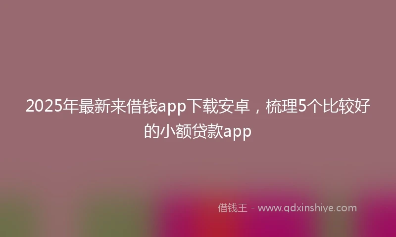 2025年最新来借钱app下载安卓，梳理5个比较好的小额贷款app