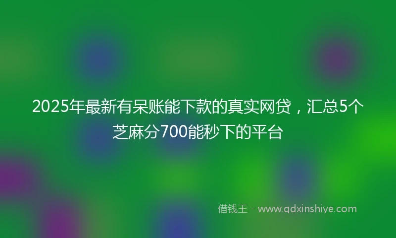 2025年最新有呆账能下款的真实网贷，汇总5个芝麻分700能秒下的平台