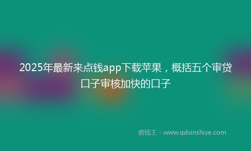2025年最新来点钱app下载苹果，概括五个审贷口子审核加快的口子