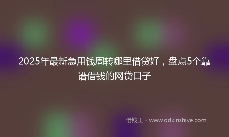 2025年最新急用钱周转哪里借贷好，盘点5个靠谱借钱的网贷口子