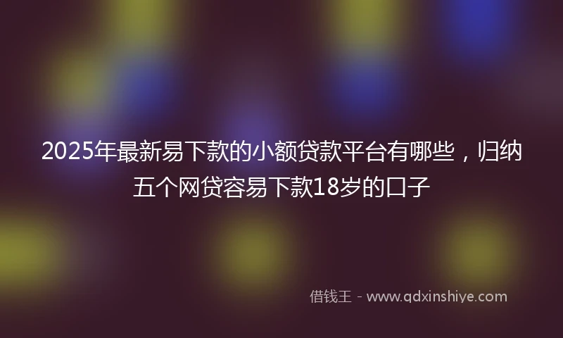 2025年最新易下款的小额贷款平台有哪些，归纳五个网贷容易下款18岁的口子