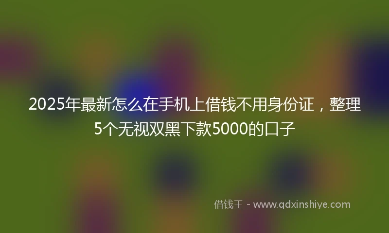 2025年最新怎么在手机上借钱不用身份证，整理5个无视双黑下款5000的口子