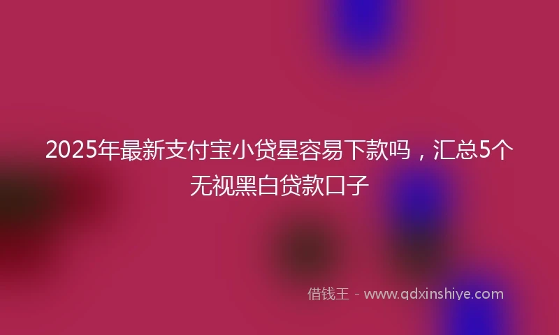2025年最新支付宝小贷星容易下款吗，汇总5个无视黑白贷款口子