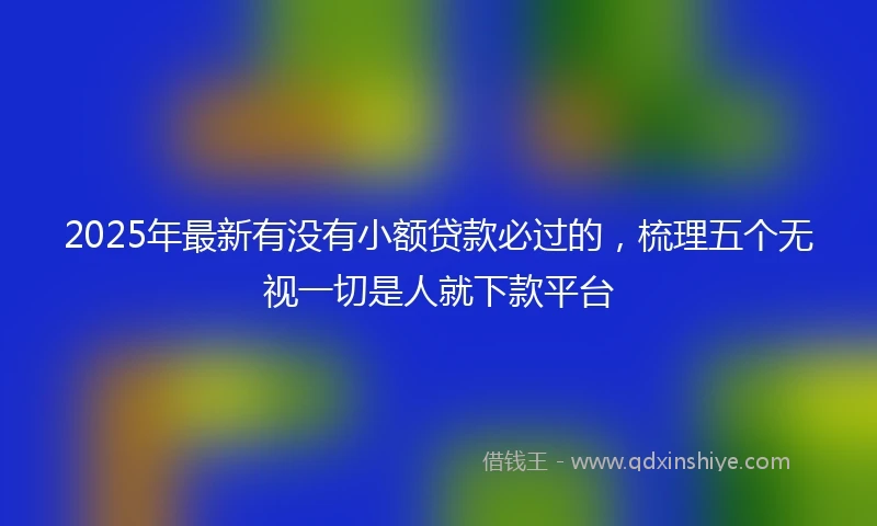 2025年最新有没有小额贷款必过的，梳理五个无视一切是人就下款平台