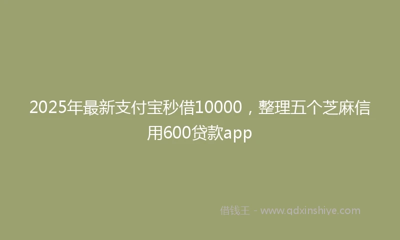 2025年最新支付宝秒借10000，整理五个芝麻信用600贷款app