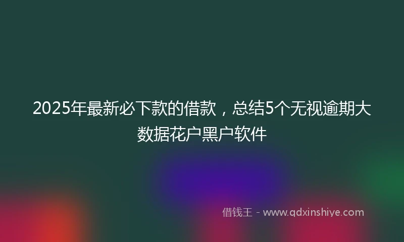 2025年最新必下款的借款，总结5个无视逾期大数据花户黑户软件
