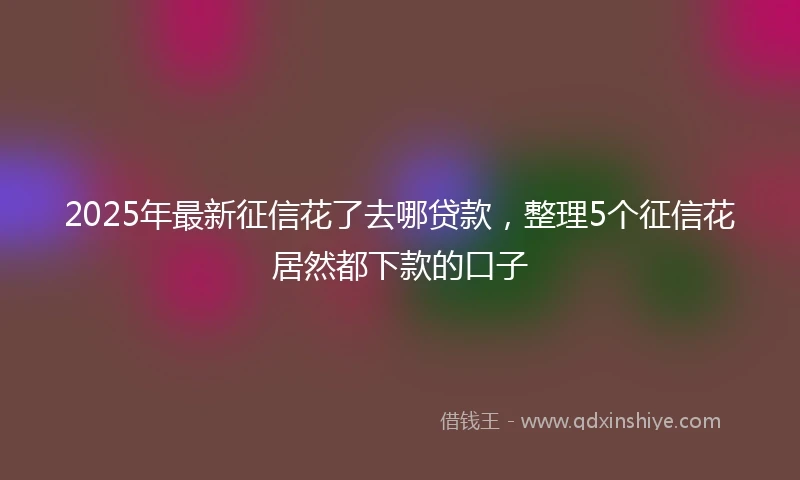 2025年最新征信花了去哪贷款，整理5个征信花居然都下款的口子
