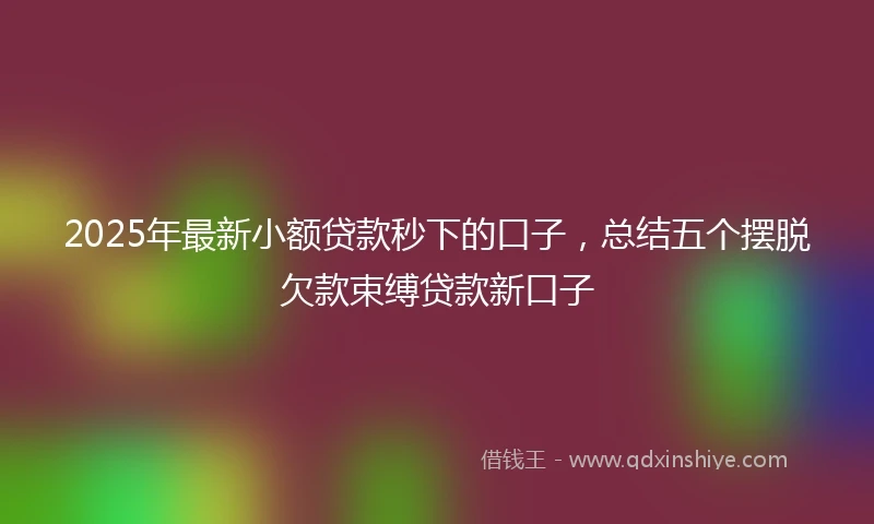 2025年最新小额贷款秒下的口子，总结五个摆脱欠款束缚贷款新口子