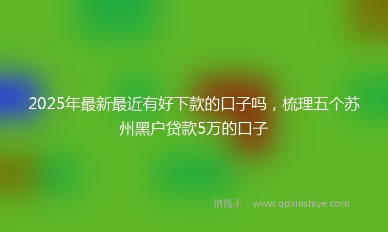 2025年最新最近有好下款的口子吗，梳理五个苏州黑户贷款5万的口子