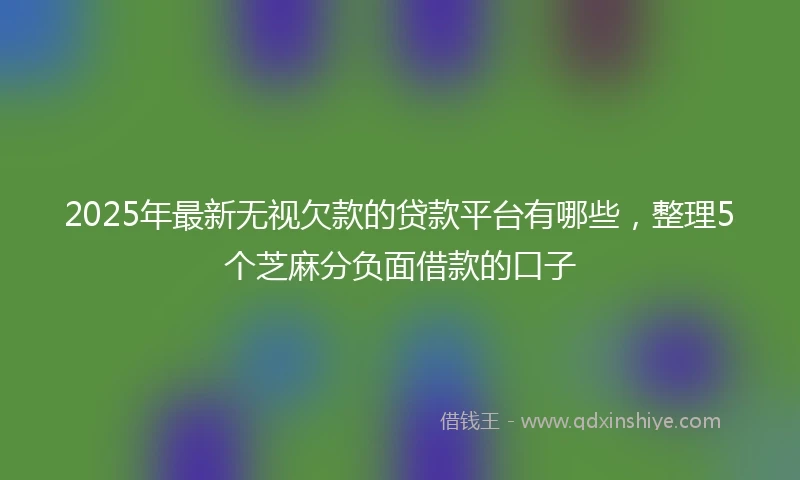 2025年最新无视欠款的贷款平台有哪些，整理5个芝麻分负面借款的口子