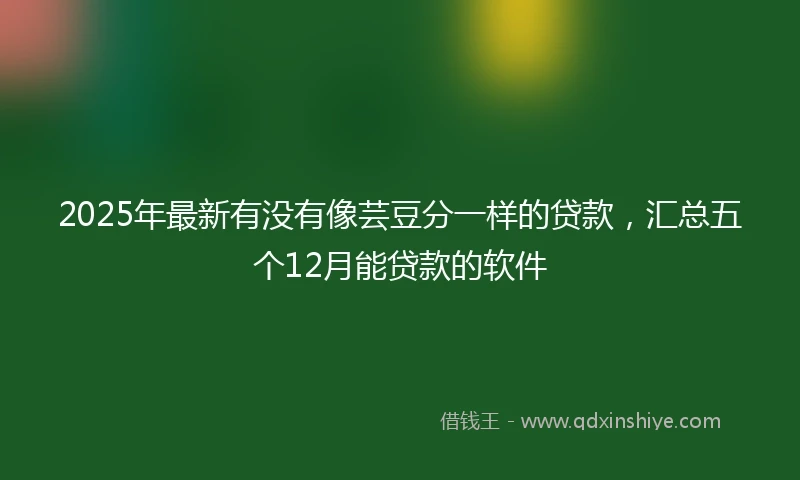 2025年最新有没有像芸豆分一样的贷款，汇总五个12月能贷款的软件
