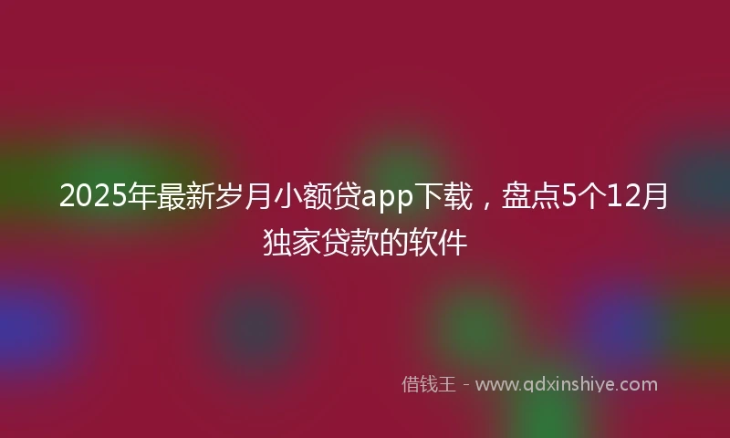 2025年最新岁月小额贷app下载，盘点5个12月独家贷款的软件