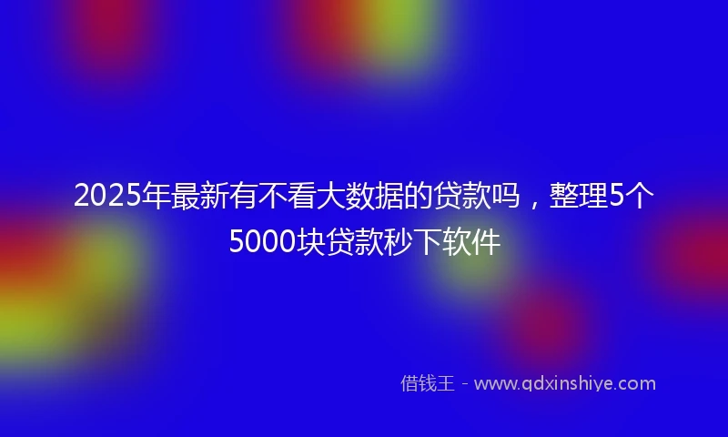 2025年最新有不看大数据的贷款吗，整理5个5000块贷款秒下软件