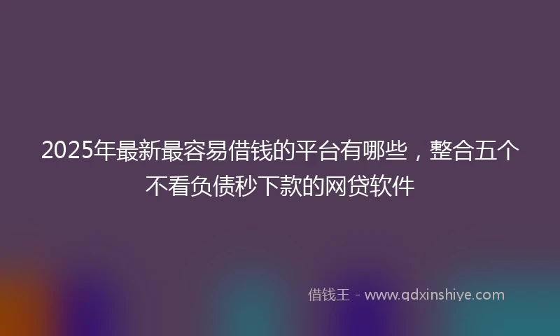 2025年最新最容易借钱的平台有哪些，整合五个不看负债秒下款的网贷软件