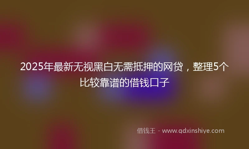 2025年最新无视黑白无需抵押的网贷，整理5个比较靠谱的借钱口子