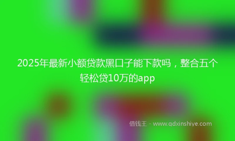 2025年最新小额贷款黑口子能下款吗，整合五个轻松贷10万的app