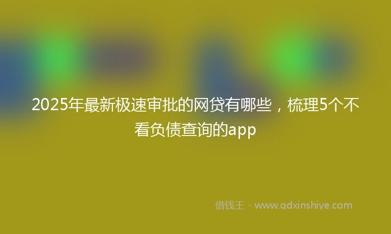 2025年最新极速审批的网贷有哪些，梳理5个不看负债查询的app