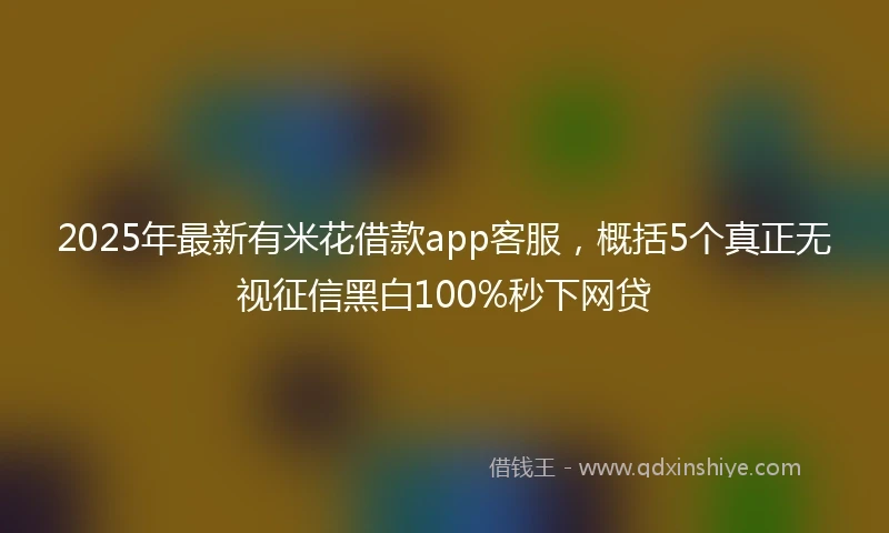 2025年最新有米花借款app客服，概括5个真正无视征信黑白100%秒下网贷