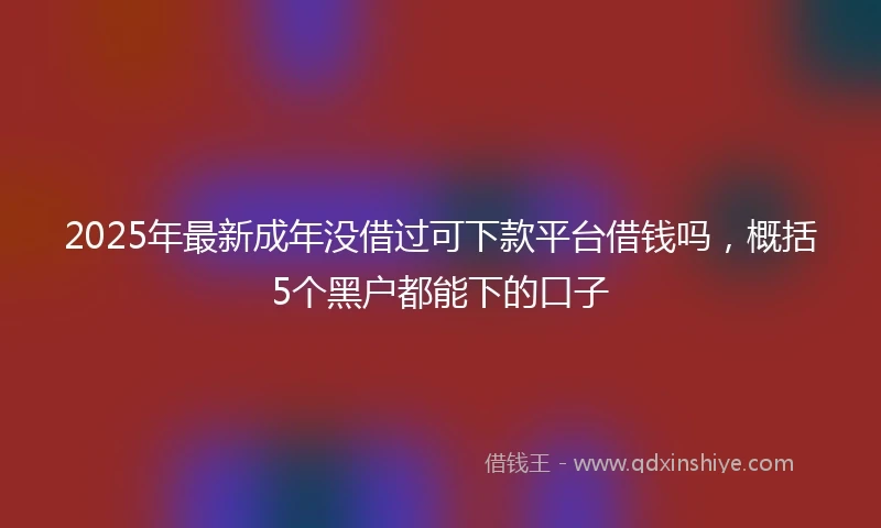 2025年最新成年没借过可下款平台借钱吗，概括5个黑户都能下的口子