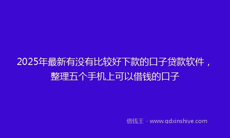 2025年最新有没有比较好下款的口子贷款软件，整理五个手机上可以借钱的口子