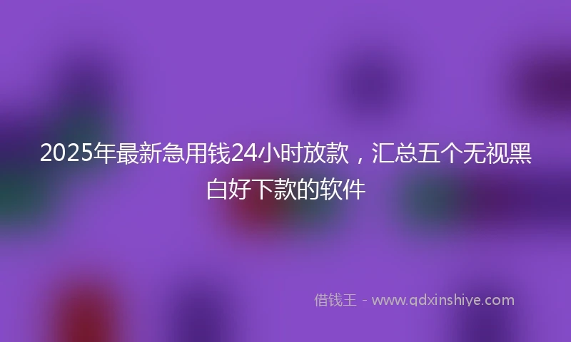 2025年最新急用钱24小时放款，汇总五个无视黑白好下款的软件