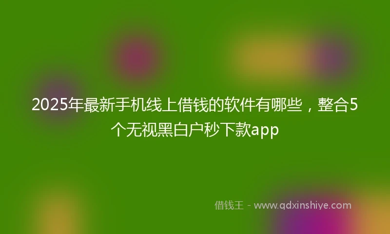 2025年最新手机线上借钱的软件有哪些，整合5个无视黑白户秒下款app