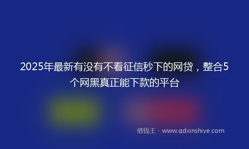 2025年最新有没有不看征信秒下的网贷，整合5个网黑真正能下款的平台