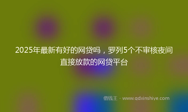 2025年最新有好的网贷吗,罗列5个不审核夜间直接放款的网贷平台