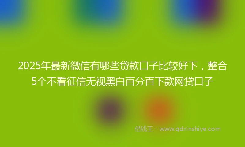 2025年最新微信有哪些贷款口子比较好下，整合5个不看征信无视黑白百分百下款网贷口子