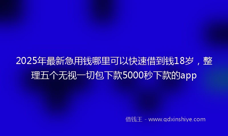 2025年最新急用钱哪里可以快速借到钱18岁，整理五个无视一切包下款5000秒下款的app