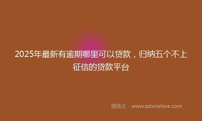 2025年最新有逾期哪里可以贷款，归纳五个不上征信的贷款平台