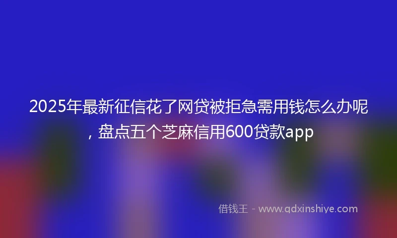 2025年最新征信花了网贷被拒急需用钱怎么办呢，盘点五个芝麻信用600贷款app