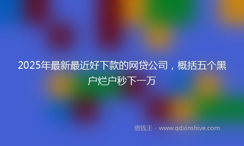 2025年最新最近好下款的网贷公司，概括五个黑户烂户秒下一万