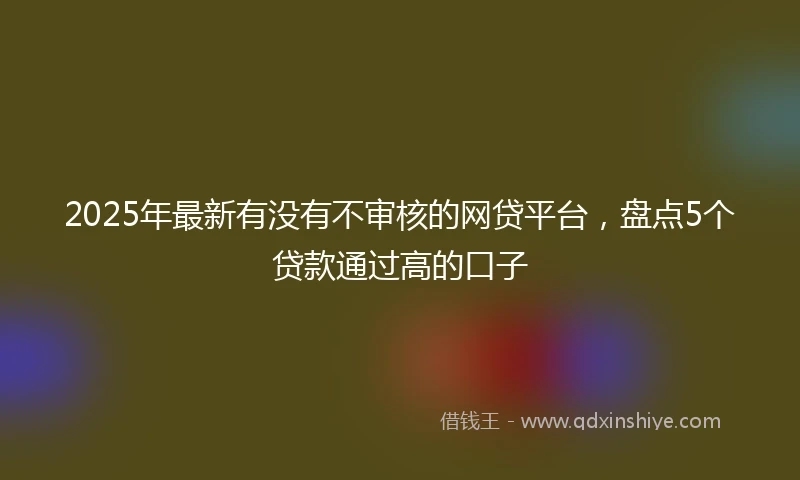 2025年最新有没有不审核的网贷平台，盘点5个贷款通过高的口子